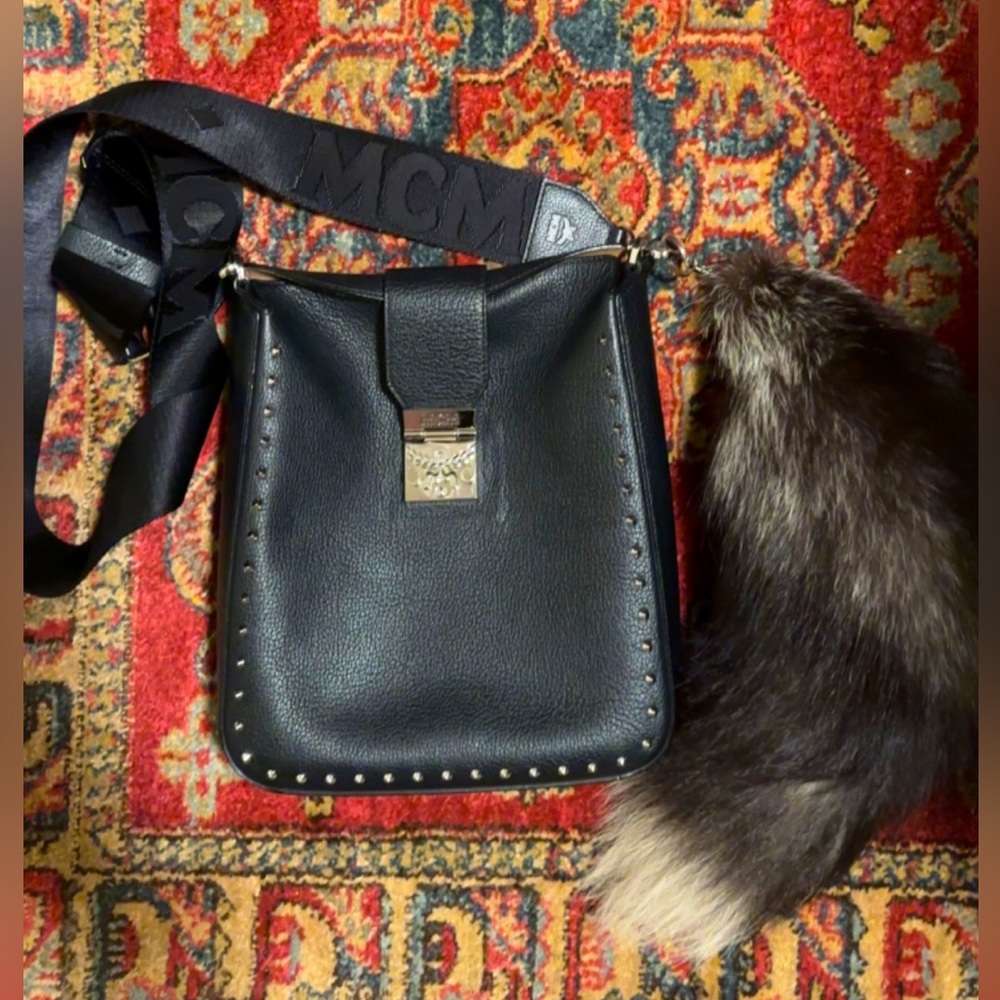 MCM PARK AVE KAISON STUD LEATHER CROSSBODY